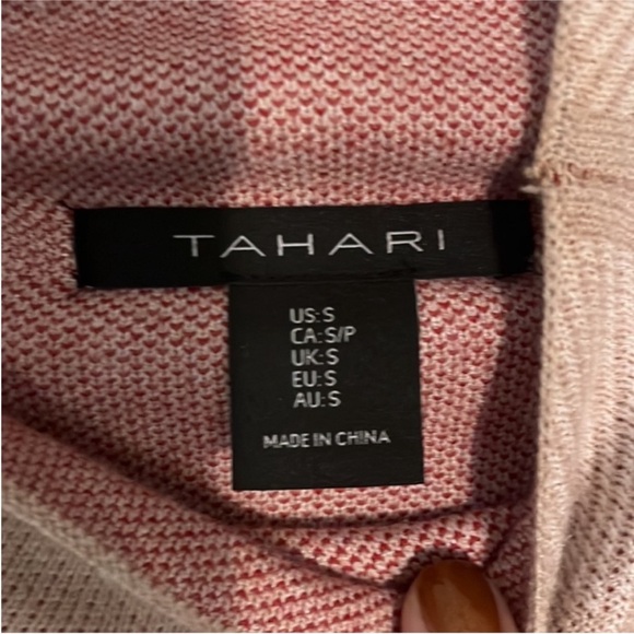 Women's Tahari Windowpane Mock Neck Long Sleeved Sweater Lux Mauve Soft Preppy - Picture 3 of 6